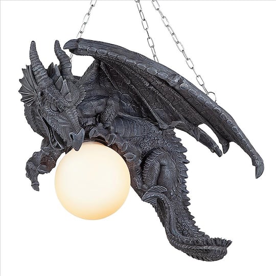 Design Toscano 21&#x22; Nights Fury Sculptural Hanging Dragon Lamp